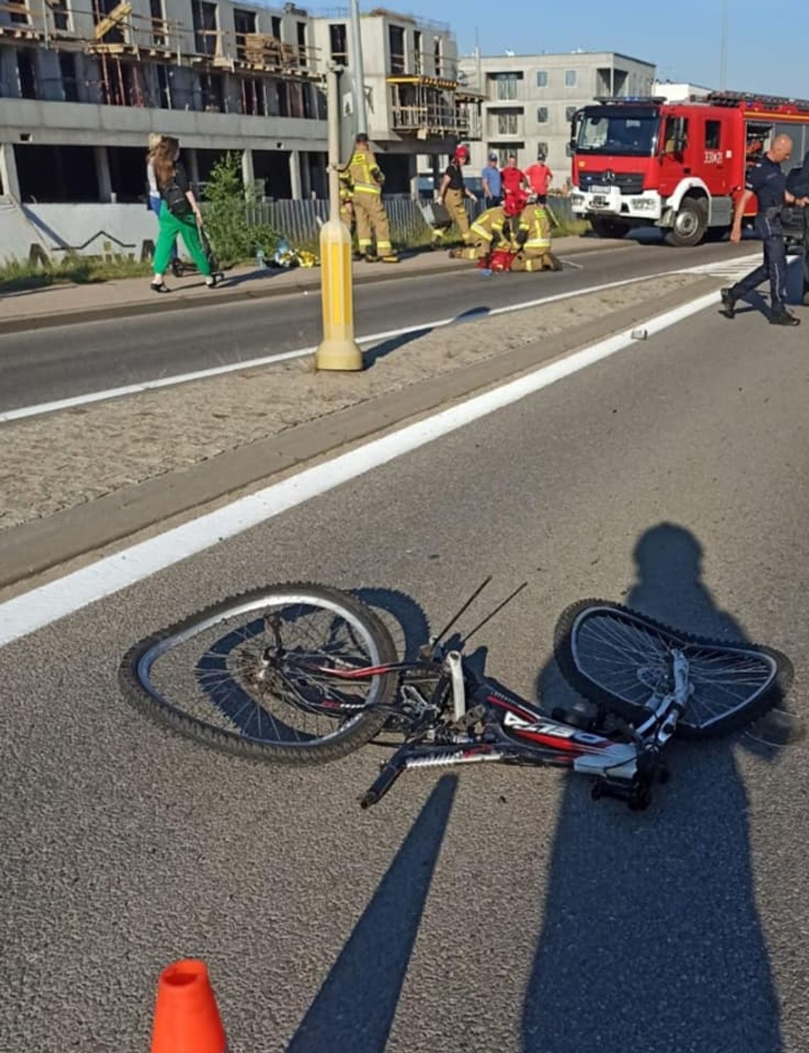 Potrącenie rowerzysty w Rotmance